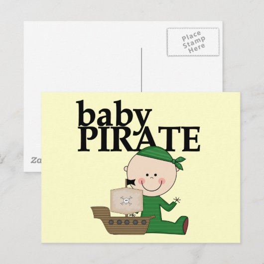 Baby Boy Pirate met Ship Tshirts en Gifts Briefkaart (Voorkant / Achterkant)