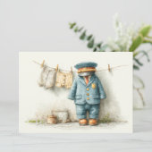 Baby Boy Police 1e verjaardagsfeestje Kaart (Staand voorkant)