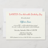 Baby Boy Police 1e verjaardagsfeestje Kaart (Achterkant)