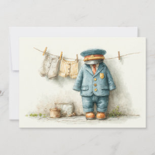 Baby Boy Police 1e verjaardagsfeestje Kaart