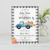 Baby Boy Pompoen Truck Pompoen Herfst Baby shower Kaart (Staand voorkant)