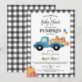 Baby Boy Pompoen Truck Pompoen Herfst Baby shower Kaart (Voorkant / Achterkant)