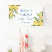 Baby Boy Positano Lemons Blue Baby shower Backdrop Spandoek (Insitu)