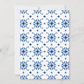 Baby Boy Positano Lemons Blue Pattern Baby shower Bedankkaart (Achterkant)