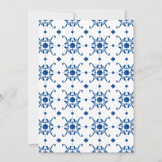 Baby Boy Positano Lemons Blue Pattern Baby shower Kaart (Achterkant)