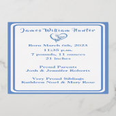 Baby Boy Pride & Joy Folie Geboorte Aankondiging (Achterkant)