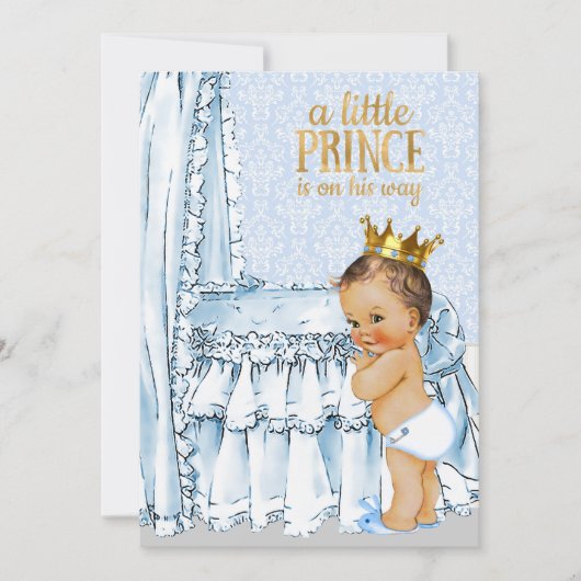  Baby Boy Prince Baby shower Uitnodiging (Voorkant)