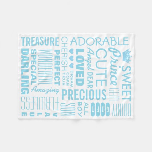 Baby Boy Princely Fleece Blanket (Voorkant (Horizontaal))