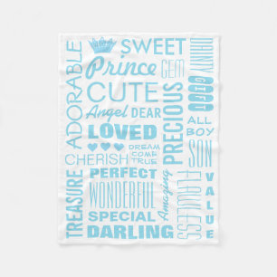 Baby Boy Princely Fleece Blanket Deken