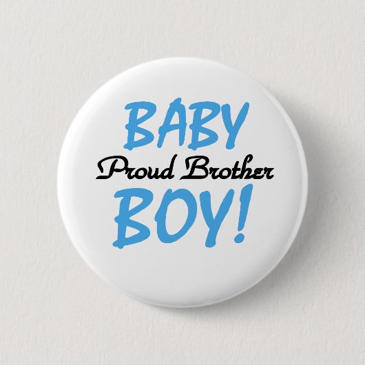 Baby Boy Proud Brother Ronde Button 5,7 Cm (Voorkant)