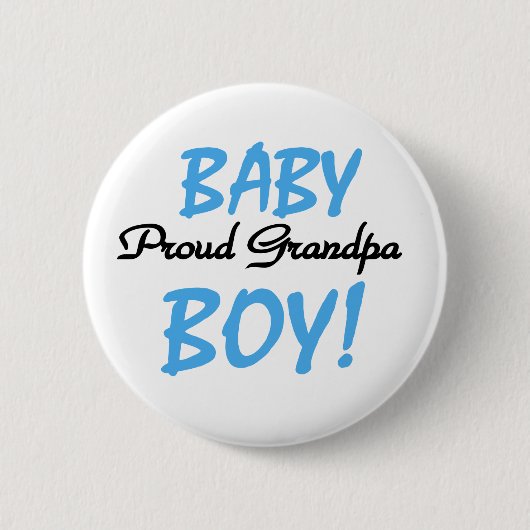 Baby Boy Proud Grandpa Ronde Button 5,7 Cm (Voorkant)