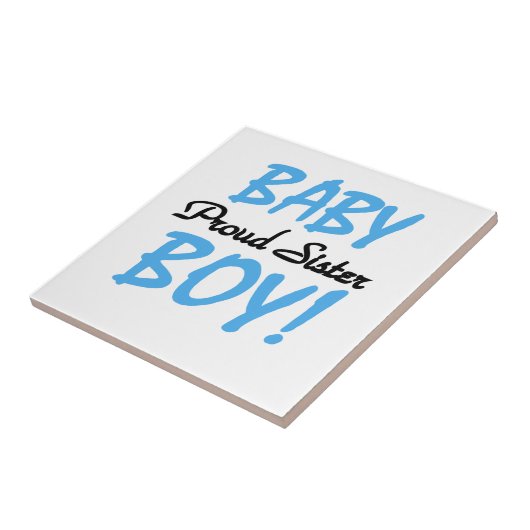 Baby Boy Proud Sister Gifts Tegeltje (Zijkant)