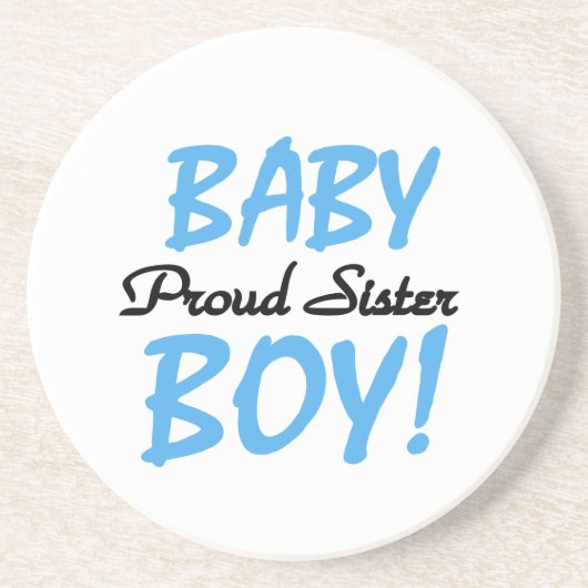 Baby Boy Proud Sister Gifts Zandsteen Onderzetter (Voorkant)