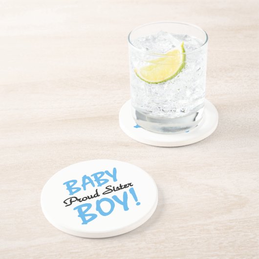 Baby Boy Proud Sister Gifts Zandsteen Onderzetter (Zijkant)