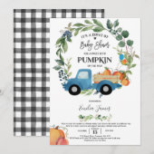 Baby Boy Pumpkin Truck Pumpkin Herfst Baby shower Kaart (Voorkant / Achterkant)