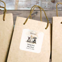 Baby Boy Puppy Dog Tails Baby shower Bedankt