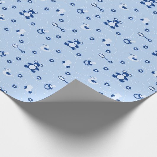 Baby-boy Quilt Pattern Cadeaupapier (Hoek)