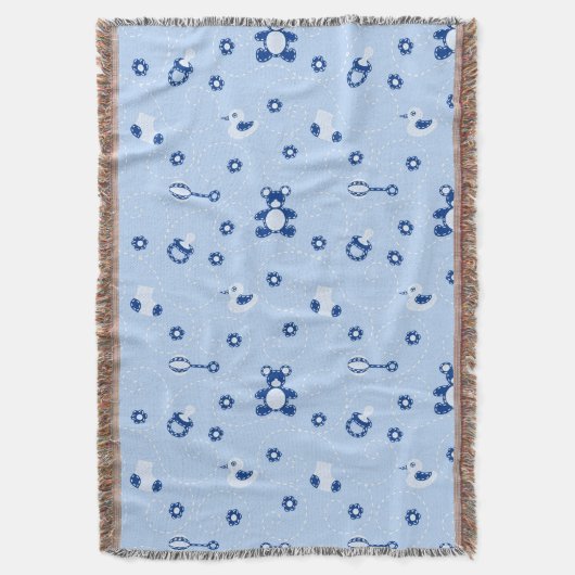 Baby-boy Quilt Pattern Deken (Voorkant Verticaal)