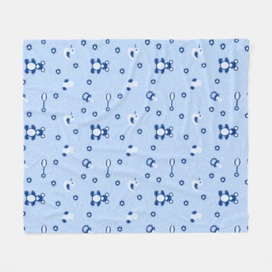 Baby-boy Quilt Pattern Fleece Deken (Voorkant (Horizontaal))