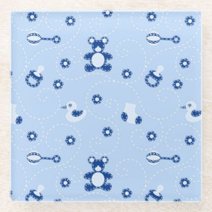 Baby-boy Quilt Pattern Glazen Onderzetter