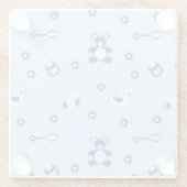 Baby-boy Quilt Pattern Glazen Onderzetter (Achterkant)