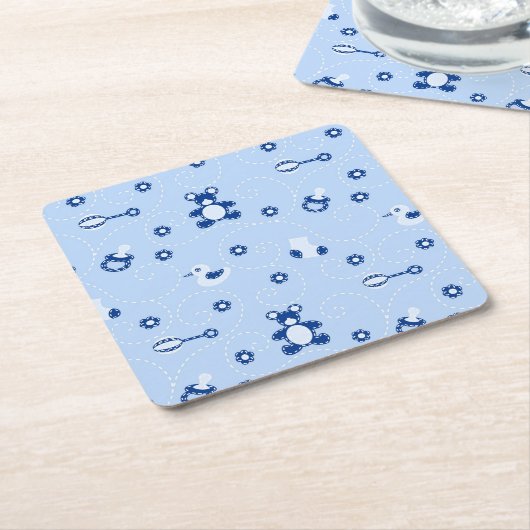 Baby-boy Quilt Pattern Kartonnen Onderzetters (Schuin)