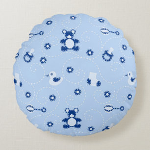 Baby-boy Quilt Pattern Rond Kussen