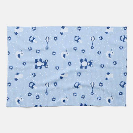 Baby-boy Quilt Pattern Theedoek (Horizontaal)