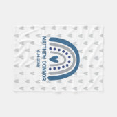 Baby Boy Rainbow and Hearts Personalized Fleece Deken (Voorkant (Horizontaal))