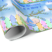 Baby Boy - Rand Baby shower Cadeft Wrap Cadeaupapier (Rol Hoek)