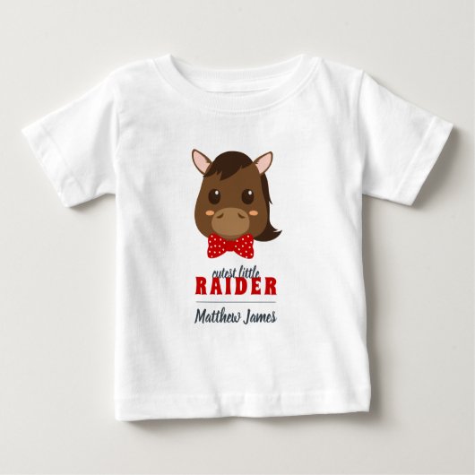 Baby Boy Red Horse Raider T-Shirt (Voorkant)