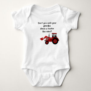 Baby Boy Red Tractor Opa Grappig Gezegde Romper