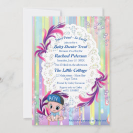 Baby Boy regenboogballetjes & Unicorns Baby shower Bedankkaart