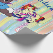 Baby Boy regenboogballetjes & Unicorns Baby shower Cadeaupapier (Hoek)