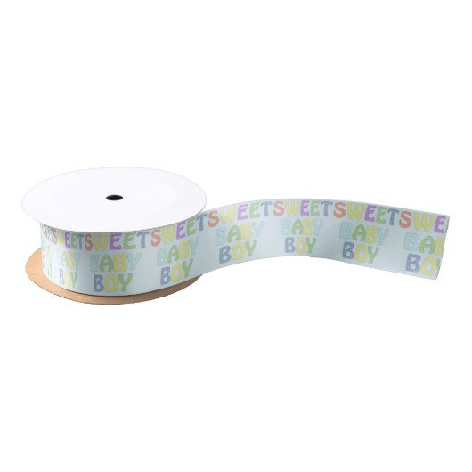 Baby Boy Ribbon Satijnen Lint (Spoel)
