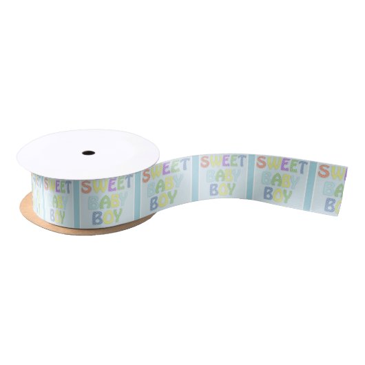 Baby Boy Ribbon Satijnen Lint (Spoel)