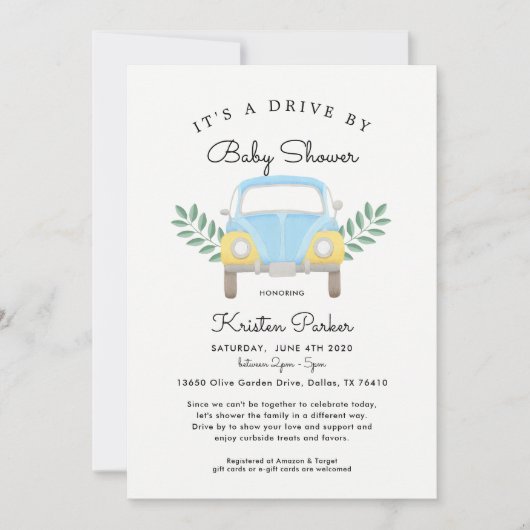 Baby Boy rijden met Baby shower Kaart (Voorkant)