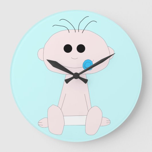 Baby Boy Round Clock Grote Klok (Voorkant)