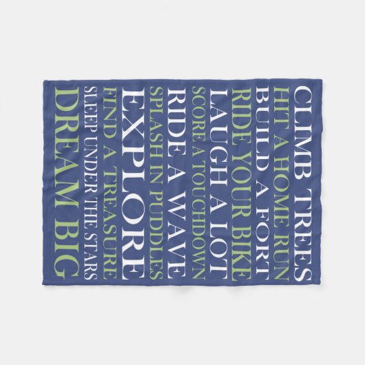 Baby Boy Rules Blue Fleece Deken (Voorkant (Horizontaal))