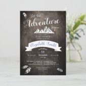 Baby boy Rustic adventure babyshower Kaart (Staand voorkant)
