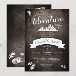 Baby boy Rustic adventure babyshower Kaart