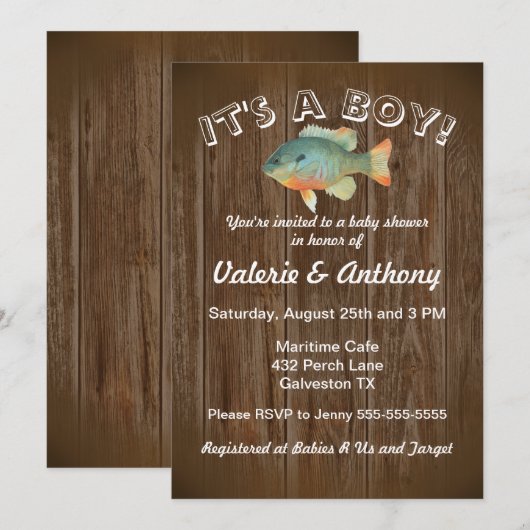 Baby Boy Rustic Vist Kaart (Voorkant / Achterkant)