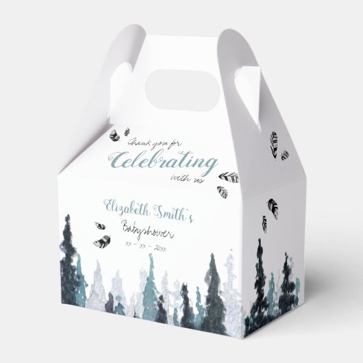 Baby boy Rustisch avontuur babydouche Bedankdoosjes (Voorkant Zijde)