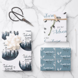 Baby boy Rustisch avontuur babydouche Inpakpapier Vel