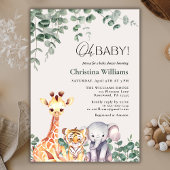 Baby Boy Safari Animals Baby shower Kaart