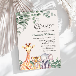 Baby Boy Safari Animals Baby shower Kaart