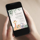 Baby Boy Safari Animals Baby shower Kaart