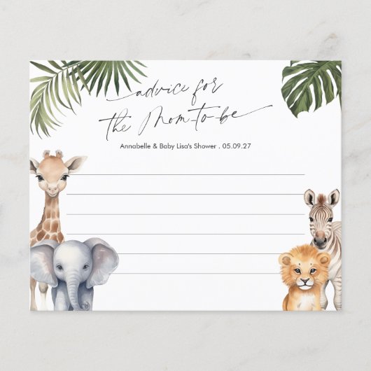 Baby boy Safari Douche Advies aan de aanstaande mo (Voorkant)