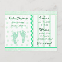 Baby Boy Sage Green Baby shower Uitnodiging