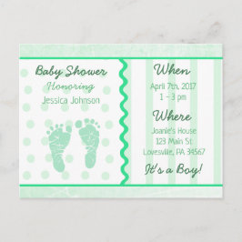 Baby Boy Sage Green Baby shower Uitnodiging
